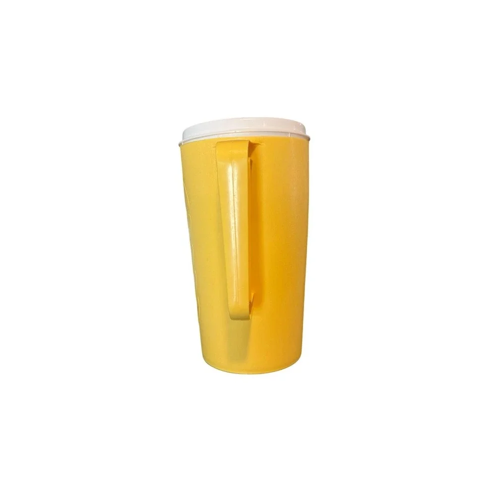 Sterilite Pitcher Unisex Vintage Yellow Plastic Floral Beverage Server No. 441
